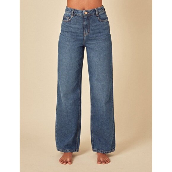 Nobody’s Child Organic Cotton Denim High Rise Wide Leg Jeans Sz 4 - Picture 1 of 16